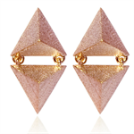Rosa guld dobbelte pyramide øreringe