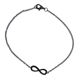 Miss Infinity, armbånd, sort sølv 
