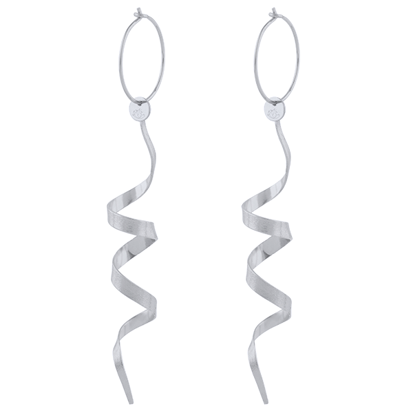 Mega Spiral Hoops sølv