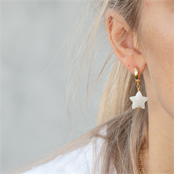 White star hoops forgyldt