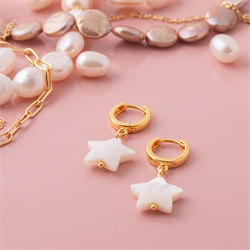 White star hoops forgyldt