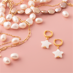 White star hoops forgyldt