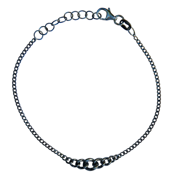Lady Chain, Kædearmbånd, Sort sølv